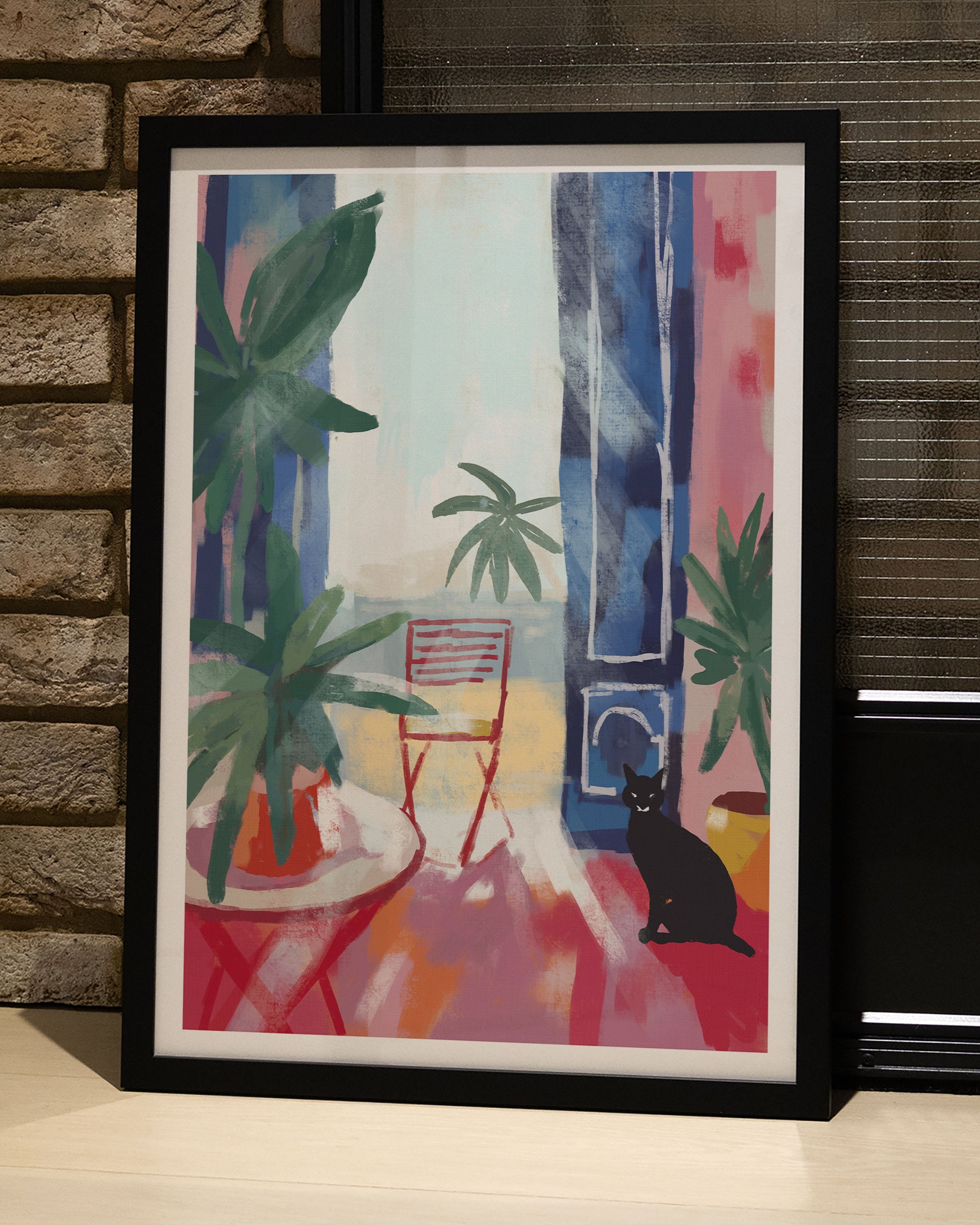 The Cat Owns This Place Poster – FineArt Wandbild, moderne Kunst & Fine Art Print von Spawnd, handgefertigt & Made in Germany