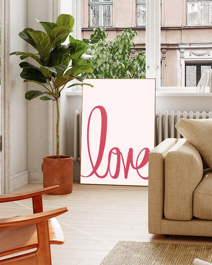 Typografie Poster modern – Handwritten Love Poster – FineArt Wandbild, moderne Kunst & Fine Art Print von Spawnd, handgefertigt & Made in Germany