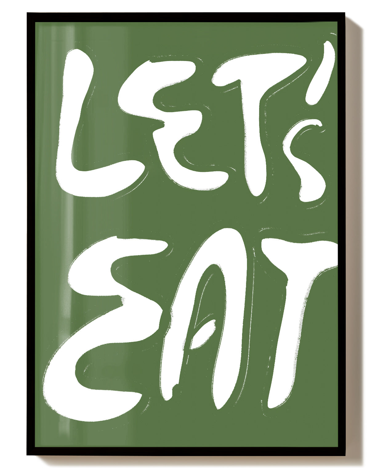 Typografie Poster modern Küche – Let’s Eat Poster – FineArt Wandbild, moderne Kunst & Fine Art Print von Spawnd, handgefertigt & Made in Germany
