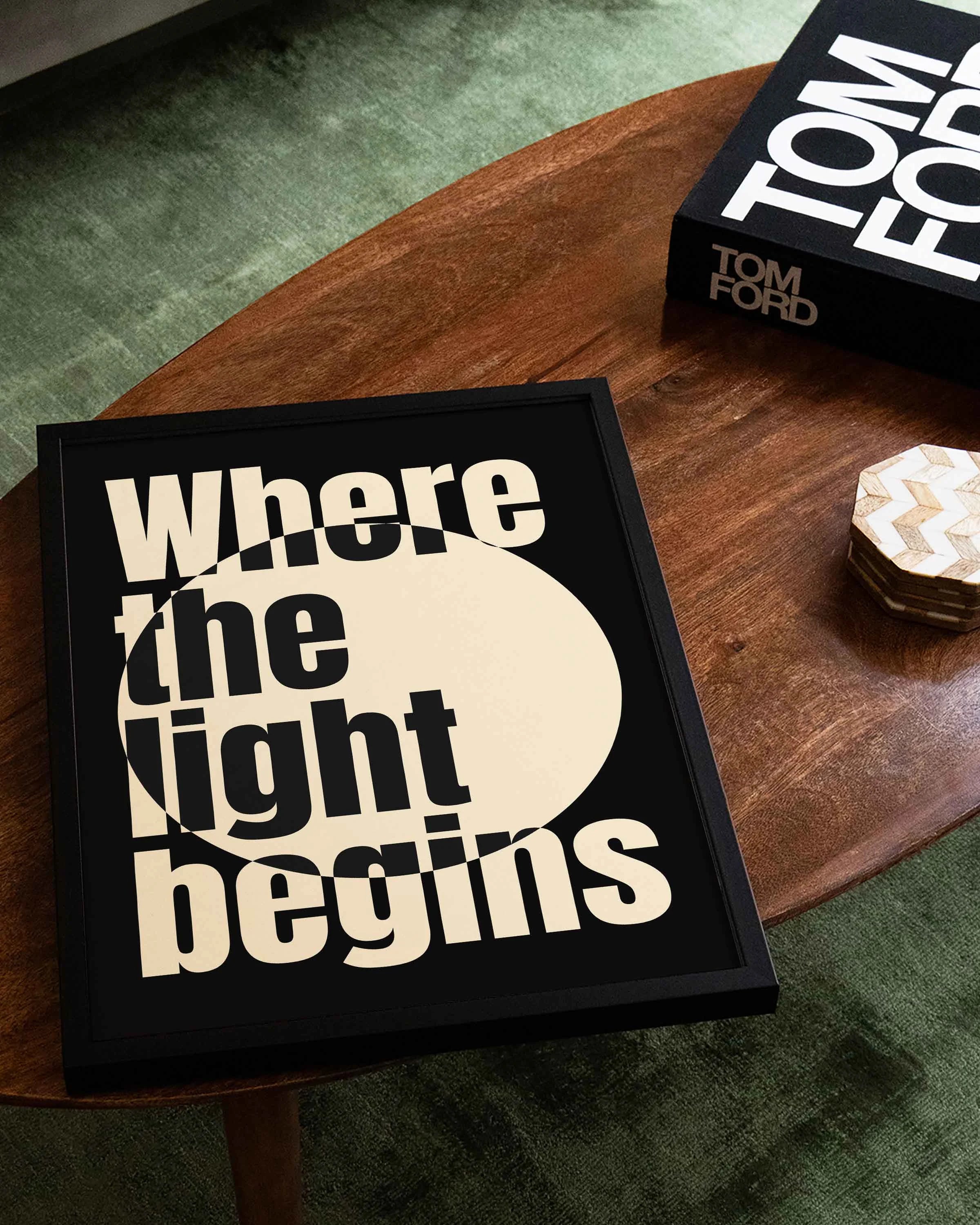 Where the light begins Poster – FineArt Wandbild, moderne Kunst & Fine Art Print von Spawnd, handgefertigt & Made in Germany
