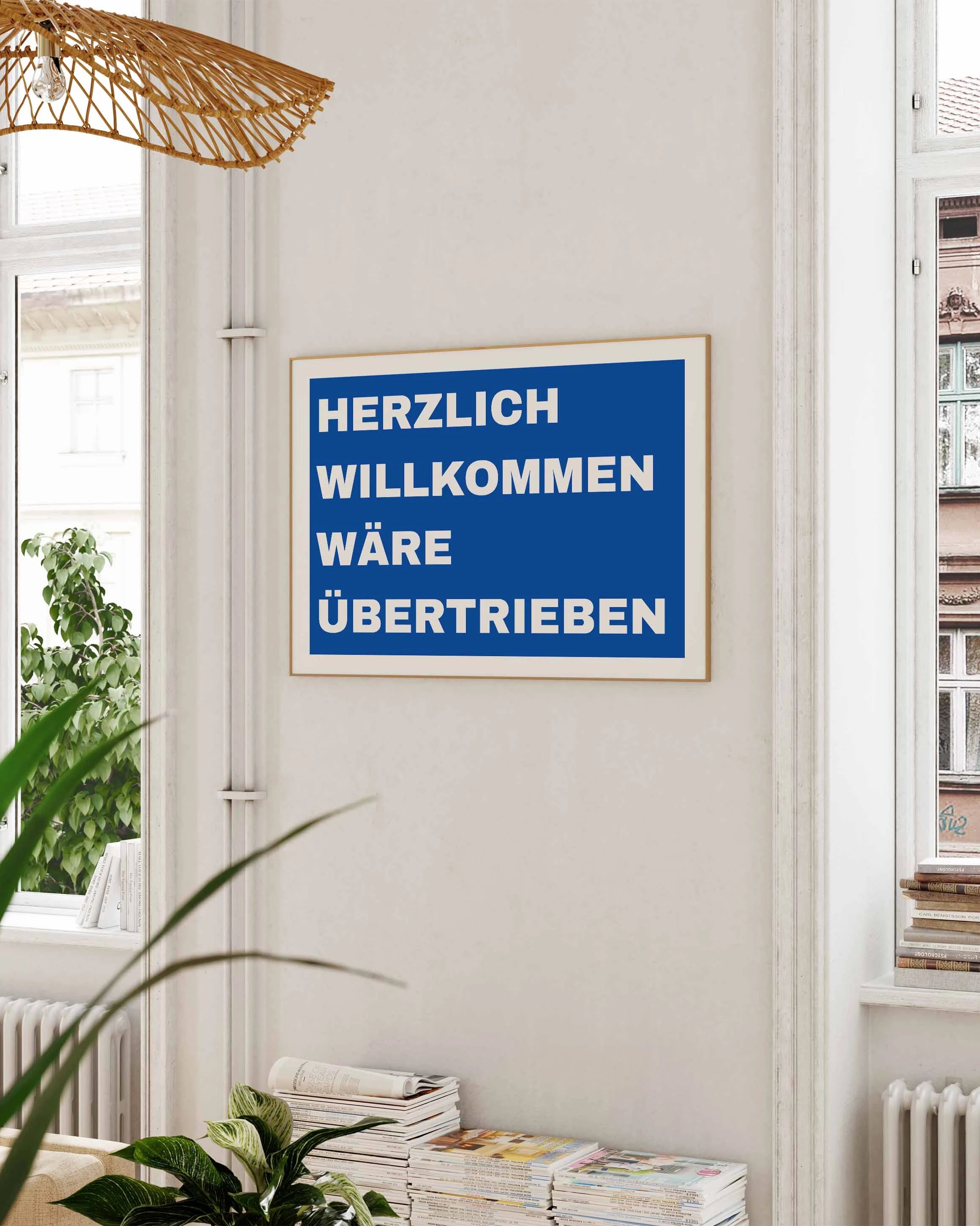 Willkommen Poster – FineArt Wandbild, moderne Kunst & Fine Art Print von Spawnd, handgefertigt & Made in Germany