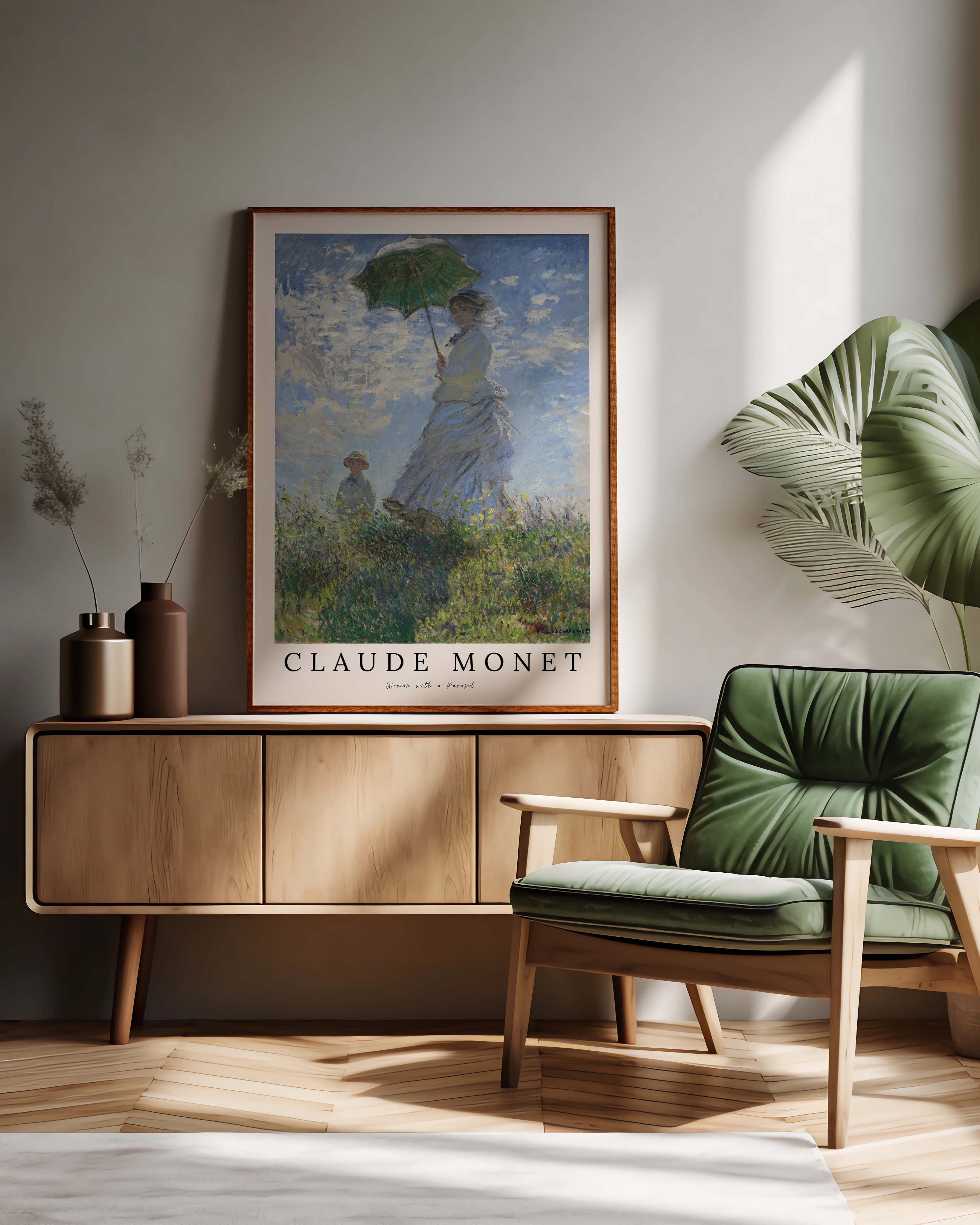 Woman with a Parasol Poster im Wohnzimmer – Fine Art Print – Spawnd